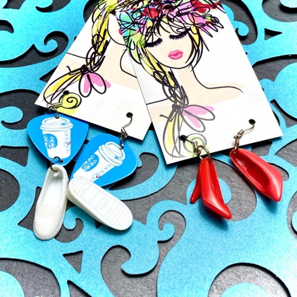 Barbie Shoe Guitar Pick Earring Bundle